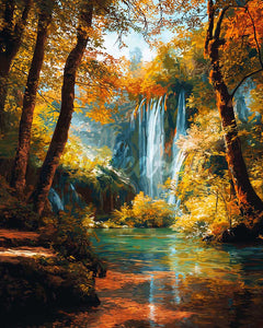 Diamond Painting - Herfstwaterval