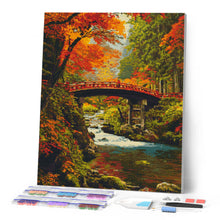 Afbeelding in Gallery-weergave laden, Diamond Painting - Rode brug in Japan in de herfst