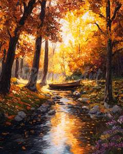 Diamond Painting - Gouden herfststroom