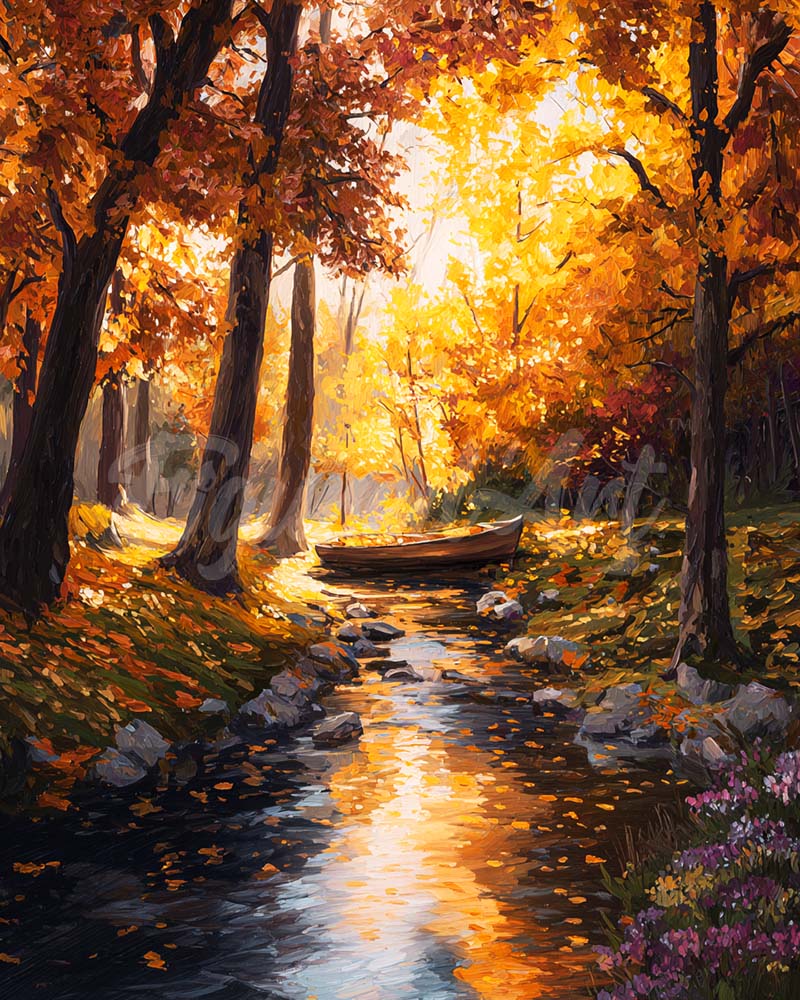Diamond Painting - Gouden herfststroom