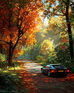 Diamond Painting - Gouden reis over de weg