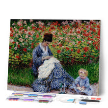 Afbeelding in Gallery-weergave laden, Diamond Painting - Camille Monet en een kind in de tuin van de kunstenaar in Argenteuil - Monet