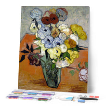 Afbeelding in Gallery-weergave laden, Diamond Painting - Natura morta: vaso con rose e anemoni - Van Gogh