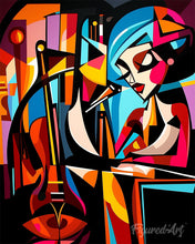 Afbeelding in Gallery-weergave laden, Diamond Painting - Gedurfd Abstract Jazzzanger(es)