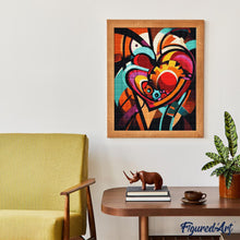 Afbeelding in Gallery-weergave laden, Diamond Painting - Gedurfd Abstract Hart Tandwielen