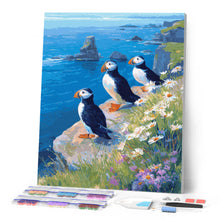 Afbeelding in Gallery-weergave laden, Diamond Painting - Papegaaiduiker bij de oceaankliffen