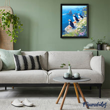 Afbeelding in Gallery-weergave laden, Diamond Painting - Papegaaiduiker bij de oceaankliffen
