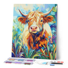 Afbeelding in Gallery-weergave laden, Diamond Painting - Schotse Hooglander in Bloei
