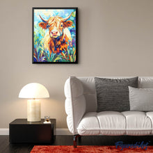 Afbeelding in Gallery-weergave laden, Diamond Painting - Schotse Hooglander in Bloei