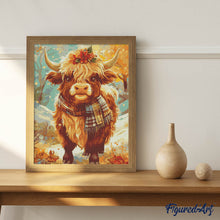 Afbeelding in Gallery-weergave laden, Diamond Painting - Schotse Hooglander in Herfstsfeer