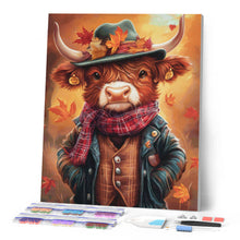 Afbeelding in Gallery-weergave laden, Diamond Painting - Schotse Hooglander Vintage Stijl