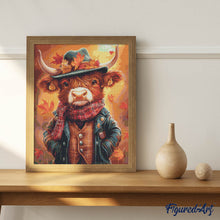 Afbeelding in Gallery-weergave laden, Diamond Painting - Schotse Hooglander Vintage Stijl