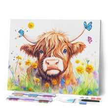 Afbeelding in Gallery-weergave laden, Diamond Painting - Schotse Hooglander: Lenteportret