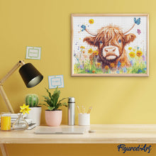 Afbeelding in Gallery-weergave laden, Diamond Painting - Schotse Hooglander: Lenteportret