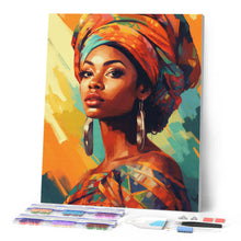Afbeelding in Gallery-weergave laden, Diamond Painting - Vrouw met kleurrijke hoofddoek