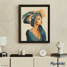 Afbeelding in Gallery-weergave laden, Diamond Painting - Vrouw met bloemenhoofddoek