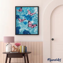 Afbeelding in Gallery-weergave laden, Diamond Painting - Roze vlinders op het water