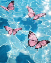 Afbeelding in Gallery-weergave laden, Diamond Painting - Roze vlinders op het water