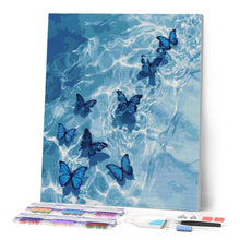 Afbeelding in Gallery-weergave laden, Diamond Painting - Blauwe vlinders op het water