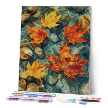 Afbeelding in Gallery-weergave laden, Diamond Painting - Amberbladeren op het water
