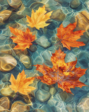 Afbeelding in Gallery-weergave laden, Diamond Painting - Amberbladeren op het water