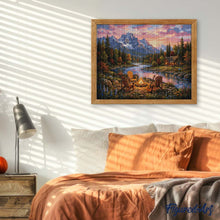 Afbeelding in Gallery-weergave laden, Diamond Painting - Gloed van een kampvuur aan de rivier
