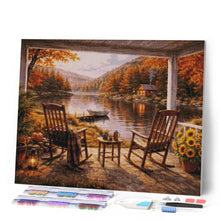 Afbeelding in Gallery-weergave laden, Diamond Painting - Herfstig toevluchtsoord aan het meer
