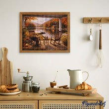Afbeelding in Gallery-weergave laden, Diamond Painting - Herfstig toevluchtsoord aan het meer