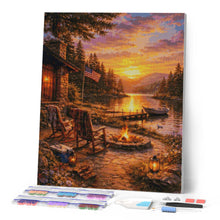 Afbeelding in Gallery-weergave laden, Diamond Painting - Gouden uur aan het meer