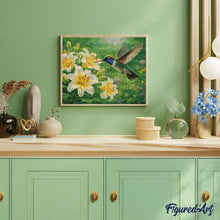 Afbeelding in Gallery-weergave laden, Diamond Painting - Kolibrie in bloei