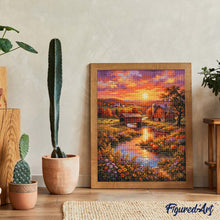 Afbeelding in Gallery-weergave laden, Diamond Painting - Boerderijvallei bij zonsondergang