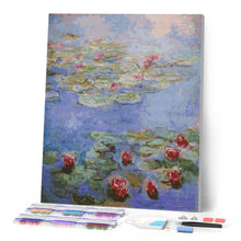 Afbeelding in Gallery-weergave laden, Diamond Painting - Rode waterlelies - Monet
