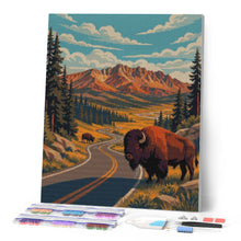 Afbeelding in Gallery-weergave laden, Diamond Painting - Yellowstone National Park, Lamar Valley - Wyoming