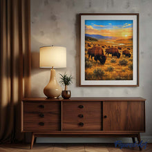 Afbeelding in Gallery-weergave laden, Diamond Painting - Yellowstone National Park, bizons in de Lamar Valley - Wyoming