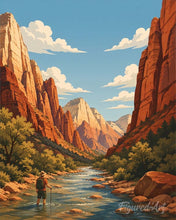 Afbeelding in Gallery-weergave laden, Diamond Painting - Zion National Park, Virgin River - Utah