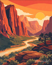 Afbeelding in Gallery-weergave laden, Diamond Painting - Zion National Park - Utah