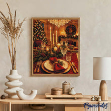Afbeelding in Gallery-weergave laden, Diamond Painting - Kerstdiner bij kaarslicht