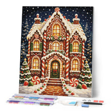 Afbeelding in Gallery-weergave laden, Diamond Painting - Kersthuisje van peperkoek