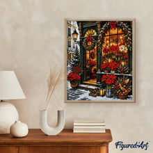 Afbeelding in Gallery-weergave laden, Diamond Painting - Bloemenwinkel met Kerst