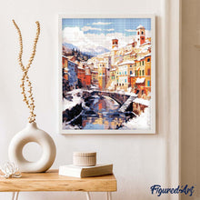 Afbeelding in Gallery-weergave laden, Diamond Painting - Winterdorp aan de rivier