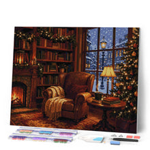 Afbeelding in Gallery-weergave laden, Diamond Painting - Kerst bij de open haard