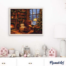 Afbeelding in Gallery-weergave laden, Diamond Painting - Kerst bij de open haard