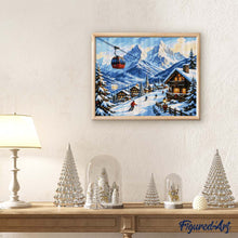 Afbeelding in Gallery-weergave laden, Diamond Painting - Kerstuitje in de Alpen
