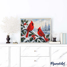 Afbeelding in Gallery-weergave laden, Diamond Painting - Winterkardinalen