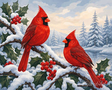 Afbeelding in Gallery-weergave laden, Diamond Painting - Winterkardinalen