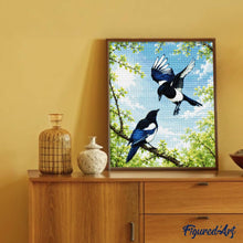 Afbeelding in Gallery-weergave laden, Diamond Painting - Lente-eksters