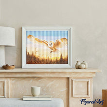 Afbeelding in Gallery-weergave laden, Diamond Painting - Kerkuil in de avondzon