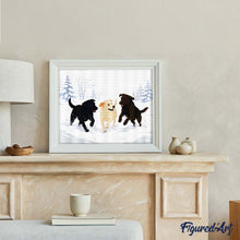 Afbeelding in Gallery-weergave laden, Diamond Painting - Winterse hondenspelletjes