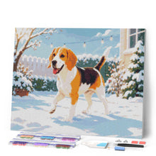 Afbeelding in Gallery-weergave laden, Diamond Painting - Beagle in de sneeuw