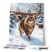 Afbeelding in Gallery-weergave laden, Diamond Painting - Kat in de winter